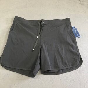 Nautica Swim Womens Black Board Shorts 7 Inch Inseam Size Large NWT